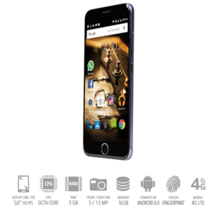 SmartPhone Mediacom Phonepad X532U Dual Sim 4G 3Gb 16Gb 5' HD 2500mAh Fingerprint Grey Android 6