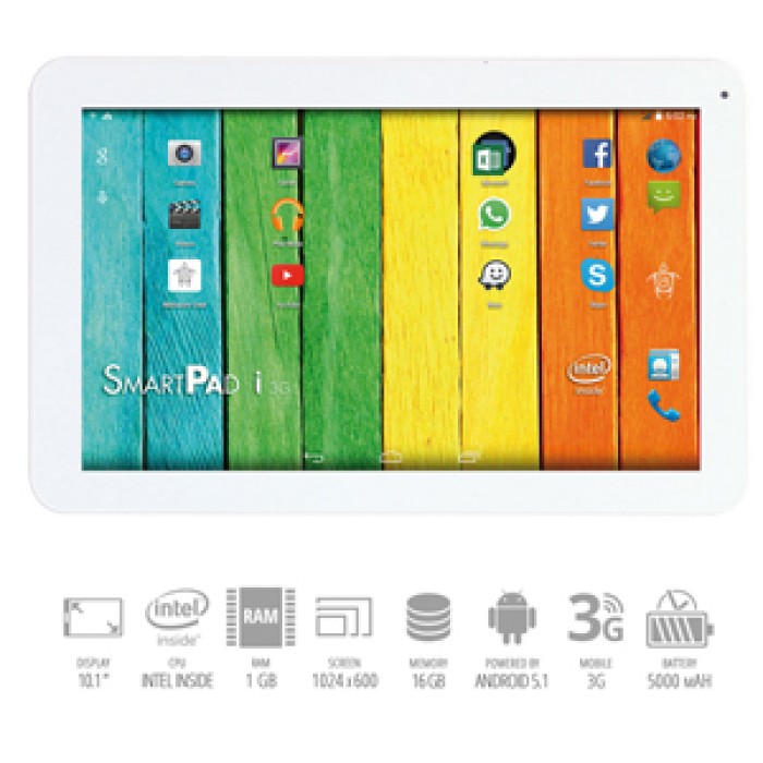 Tablet Mediacom SmartPad i10 Atom x3 1.1GHz 1Gb 16Gb LCD 10' 3G GPS Wifi Bluetooth Bianco Android 5.1