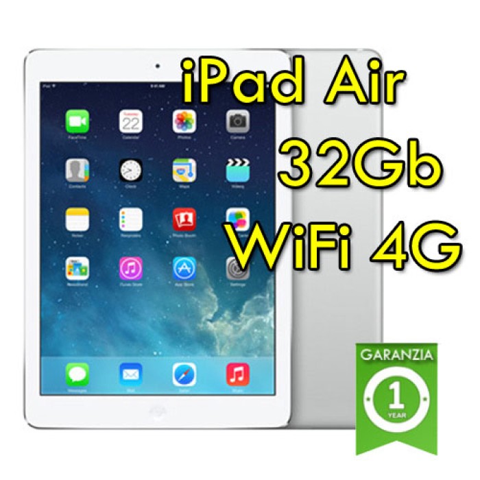iPad Air 32Gb Bianco WiFi Cellular 4G 9.7' Retina Bluetooth Webcam (Seconda Generazione) MD795TY/A 