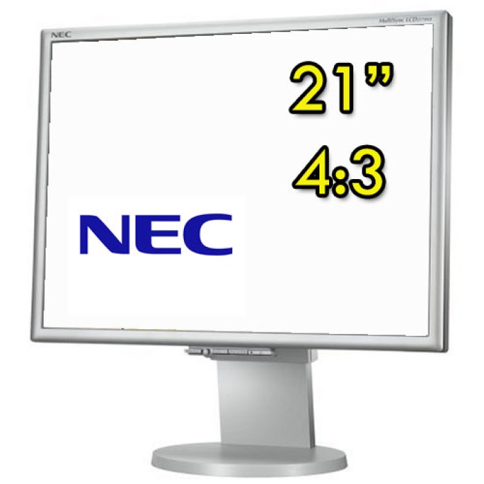 Monitor PC LCD 21 Pollici NEC MultiSync LCD2170NX DVI VGA Silver White 4:3 