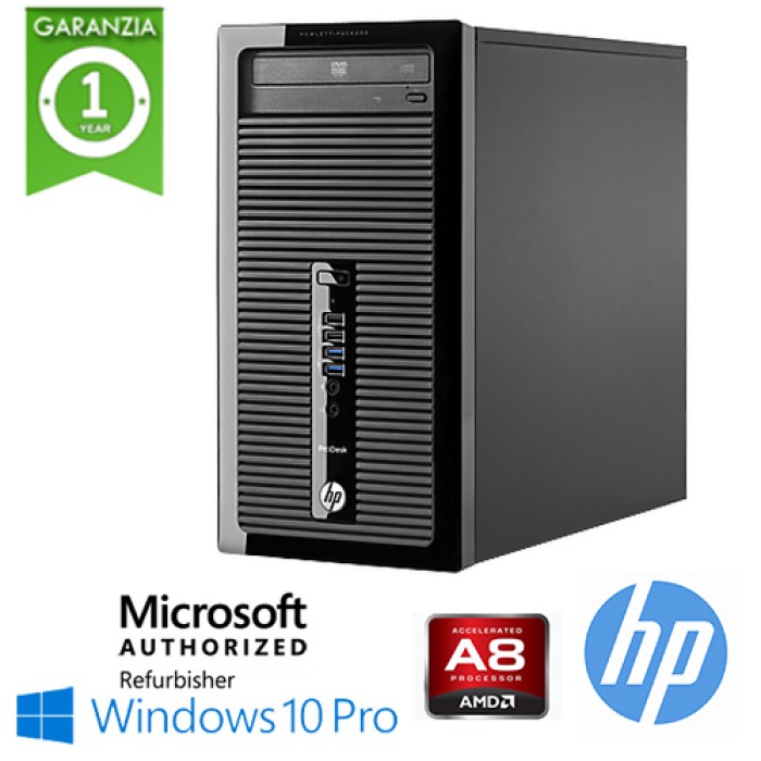 PC HP ProDesk 405 G2 MT AMD A8-6410 2.0GHz 8Gb Ram 500Gb DVD-RW Windows 10 Professional
