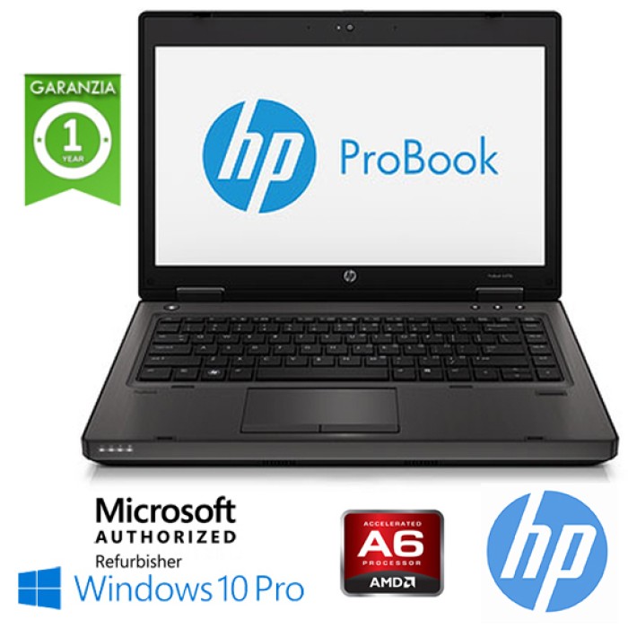 Notebook HP PROBOOK 6475B AMD A6-4400M 2.7GHz 4Gb 320Gb 14' Webcam Windows 10 Professional