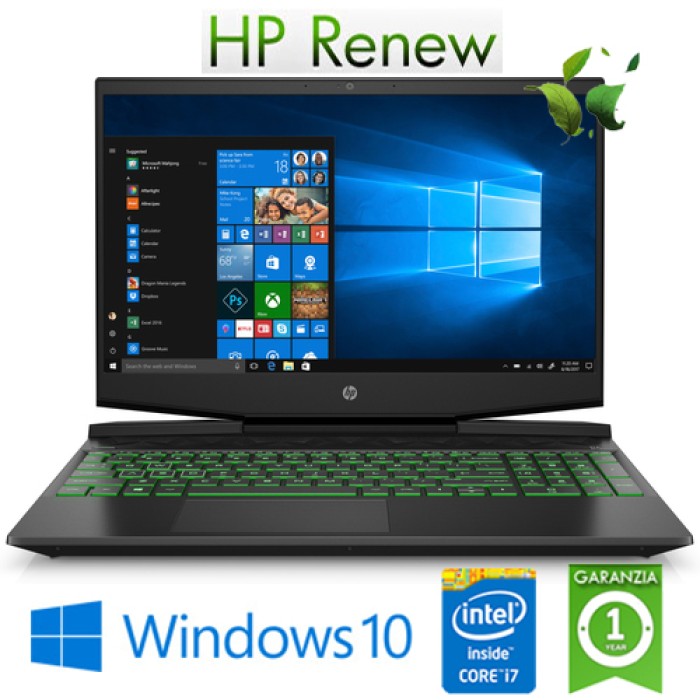 Notebook HP Pavilion 15-dk0036nl i7-9750H 16Gb 512Gb SSD 15.6' NVIDIA GeForce GTX 1650 4GB Gaming Win. 10HOME