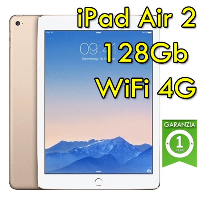 iPad Air 2 128Gb Oro WiFi Cellular 4G 9.7' Retina Bluetooth Webcam (Seconda Generazione) MH1G2TY/A