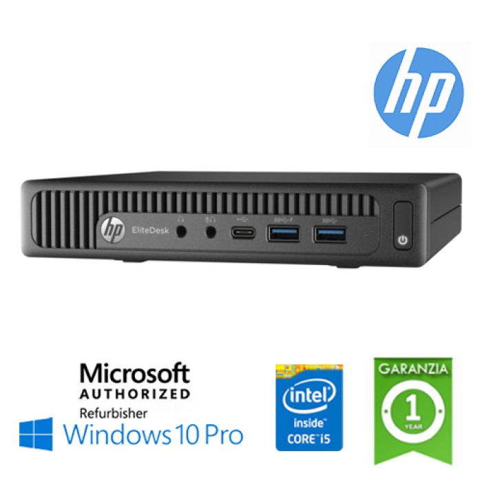 UltraSlim Tiny PC HP ProDesk 600 G2 DM Core i5-6500T 2.5GHz 8Gb Ram 256Gb SSD NO-ODD Windows 10 Professional