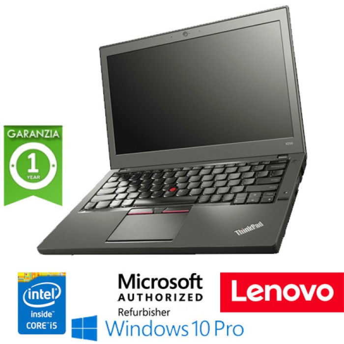 Notebook Lenovo Thinkpad X250 Core  i5-5300U 8Gb 500Gb 12.5' WEBCAM Windows 10 Professional 