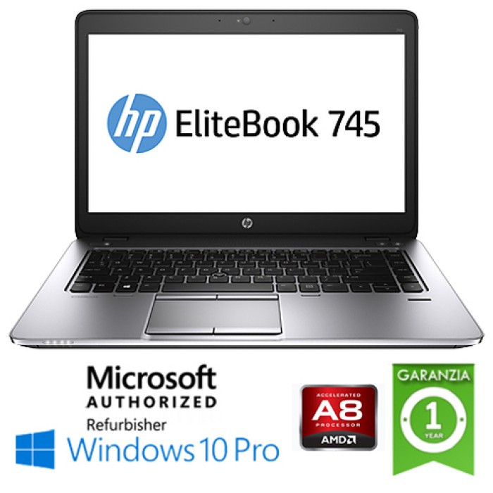 Notebook HP EliteBook 745 G3 AMD A8-8600B R6 8Gb 256Gb SSD 14.1' HD Windows 10 Professional