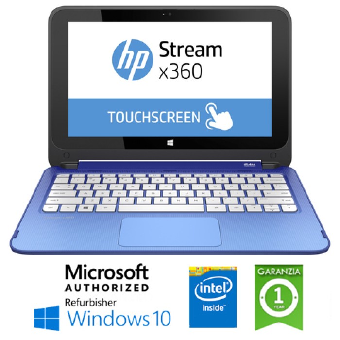 Notebook HP Stream 11-p000nl Intel Celeron N2840 2Gb 32Gb SSD 12' HD Windows 10 HOME
