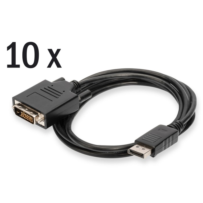 SET 10 CAVI DISPLAYPORT - DVI (24+1) M/M, 2.0m Full HD