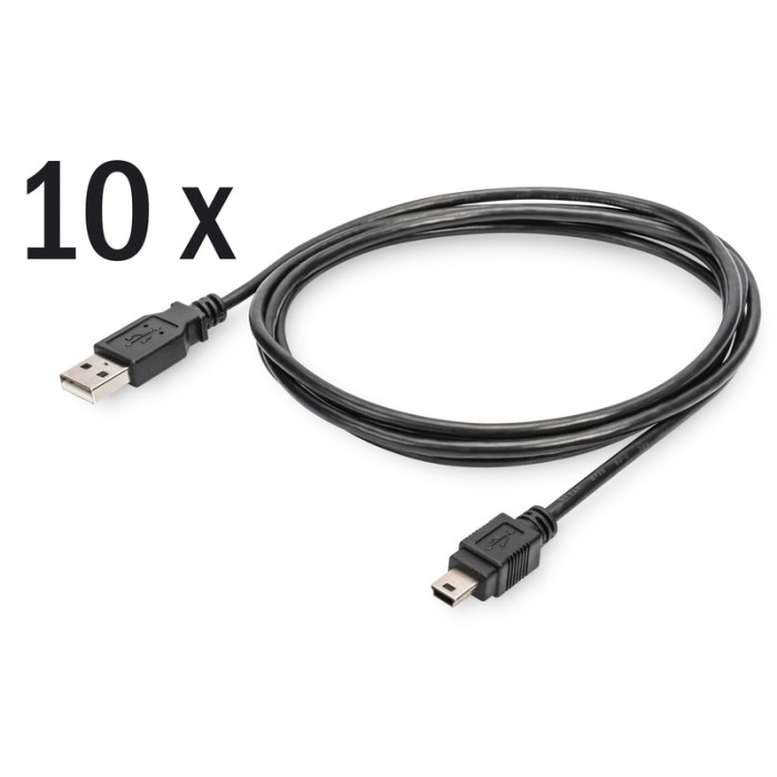 CONFEZIONE 10 CAVI USB 2.0 A-Mini B MASCHIO/MASCHIO MT. 1,8 COLORE NERO