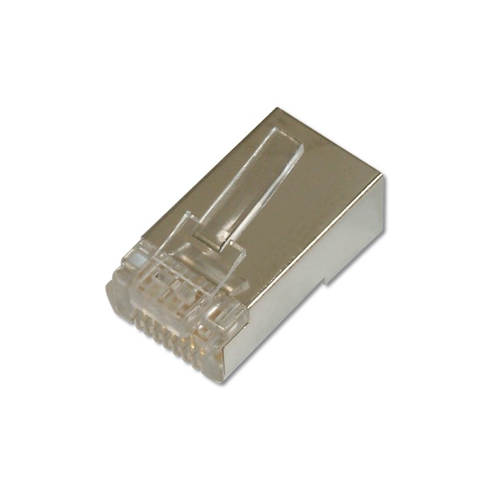 CONNETTORE PLUG 8 POLI RJ45 CAT.5E SCHERMATO PER CAVI RETE FLESSIBILI DIGITUS