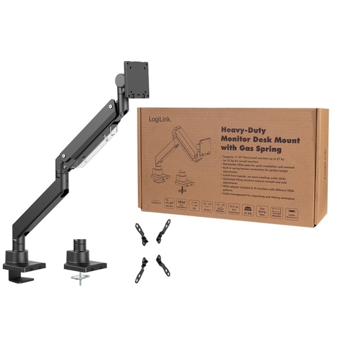 staffa monitor da tavolo alluminio 17-57?? molla a gas fino a 22kg