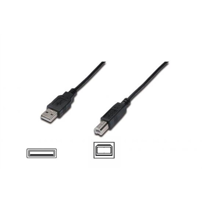 CAVO USB 2.0 CONNETTORI A-B, LUNGHEZZA MT. 5 COLORE NERO