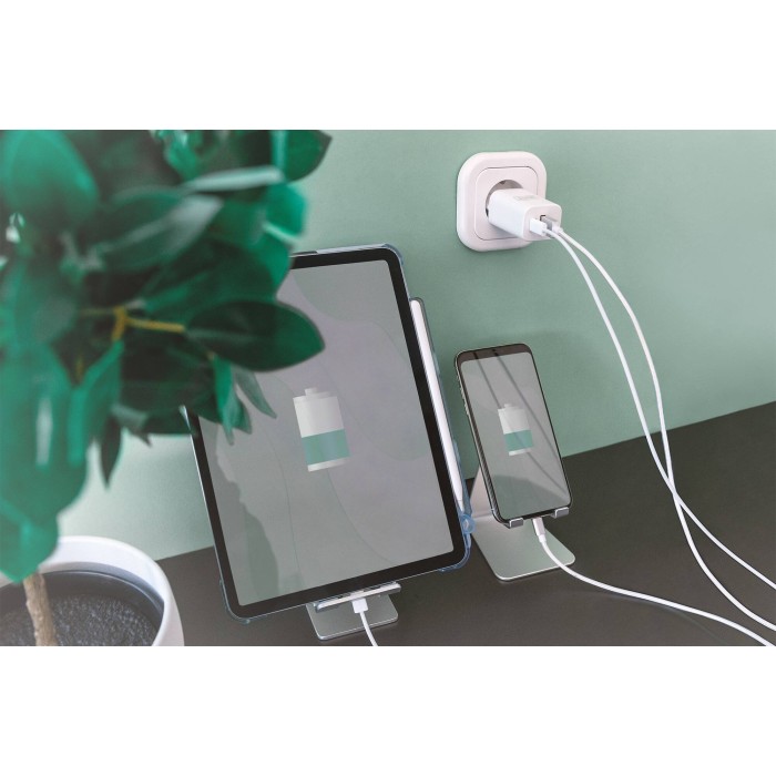 DIGITUS Caricatore USB 1x USB-A / 1x USB-C 30W Dual Port, 1x 2,4A, 1x 3A, QC3.0