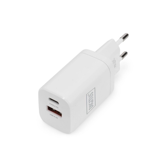 DIGITUS Caricatore USB 1x USB-A / 1x USB-C 30W Dual Port, 1x 2,4A, 1x 3A, QC3.0