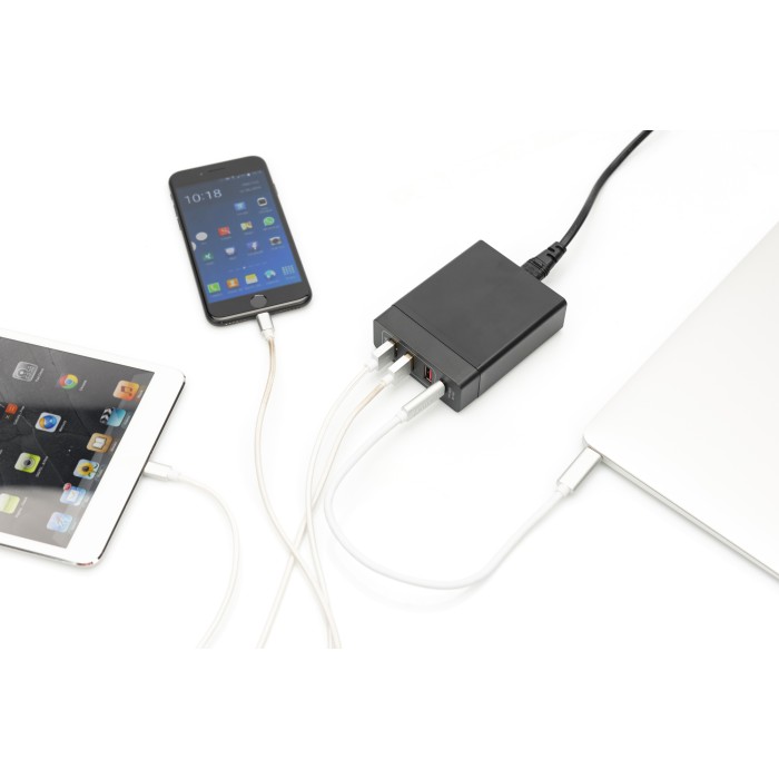 CARICABATTERIA UNIVERSALE 3 PORTE USB A + 1 PORTA USB TIPO C 72 WATT