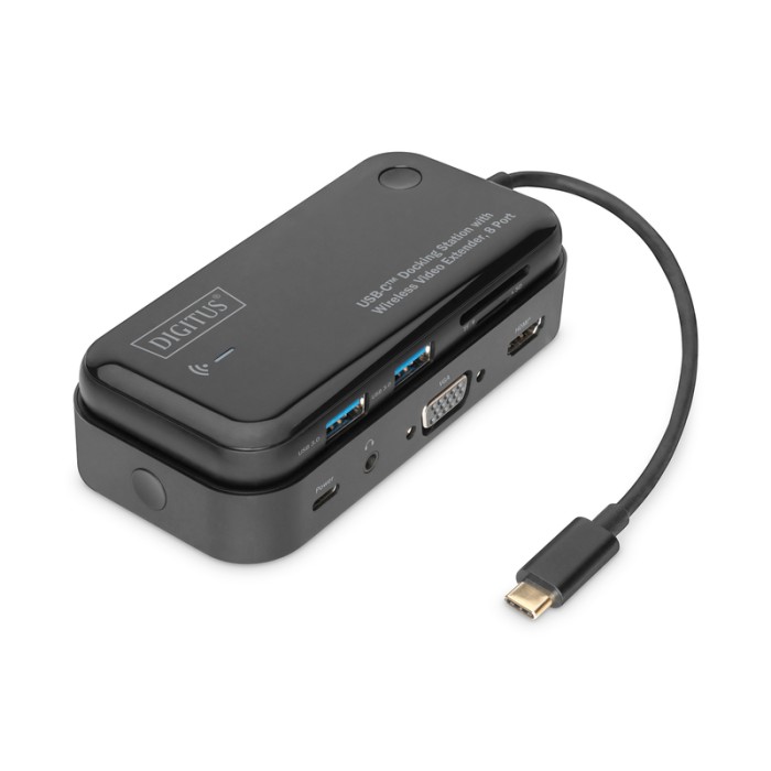 DOCK USB-C 8 PORTE CON WIRELESS VIDEO EXTENDER 2X USB-A, HDMI, VGA, USB-C (PD), 3,5MM, SD/MICROSD