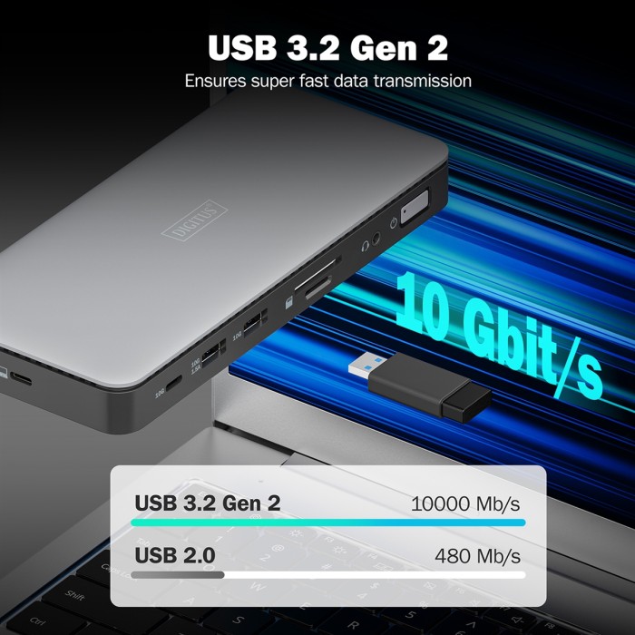 Docking station USB-C, 11 porte