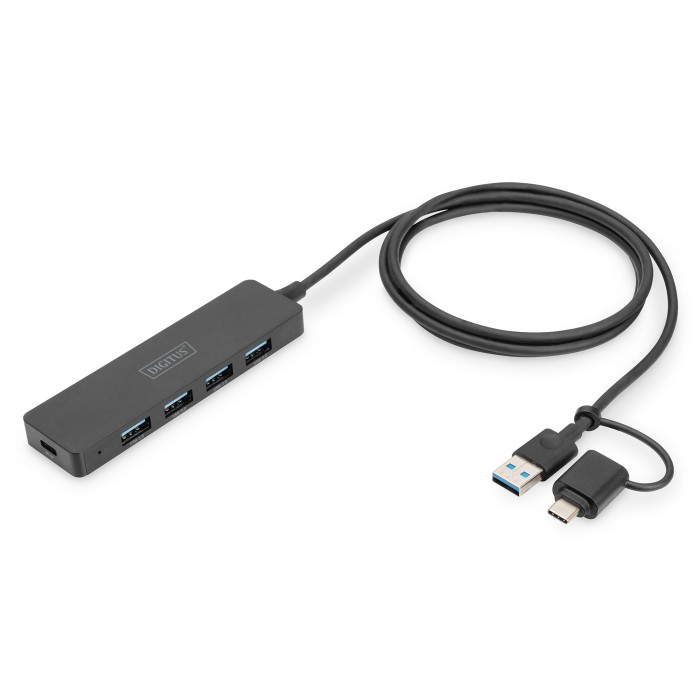 DIGITUS Hub USB 3.0, 4 porte, Slim Line