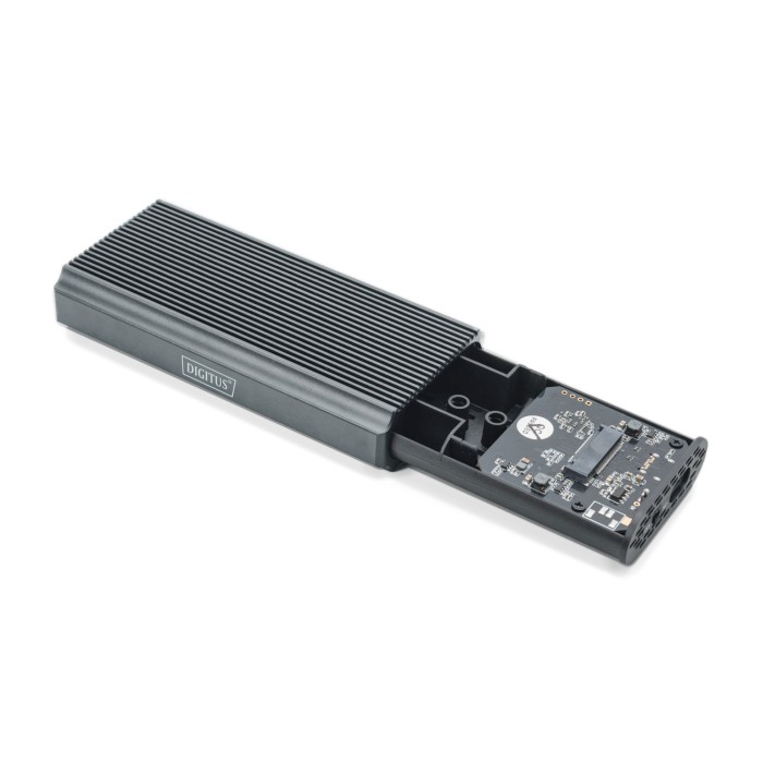 DIGITUS Alloggiamento per disco rigido USB M.2, SSD, esterno, NVMe, 40Gbps, USB 4.0, alluminio, senza attrezzi