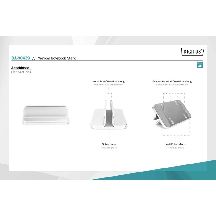 DIGITUS Supporto verticale per notebook