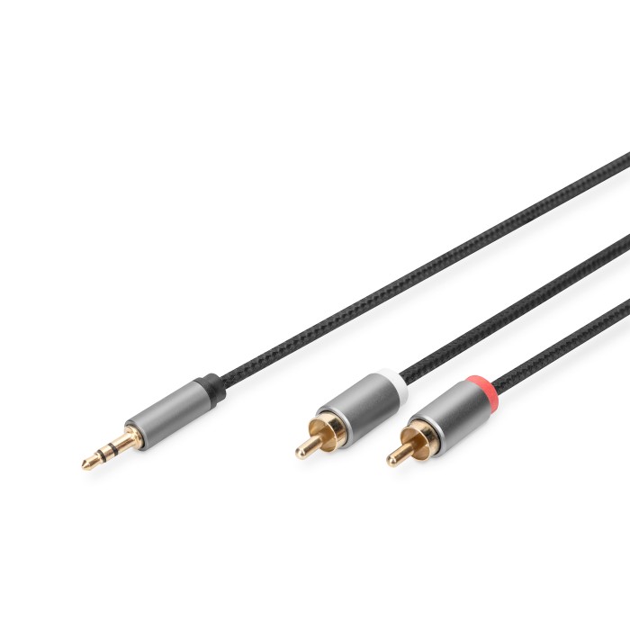 DIGITUS Cavo adattatore audio, da 3,5 mm jack a cinch RCA DIGITUS mt 1,8