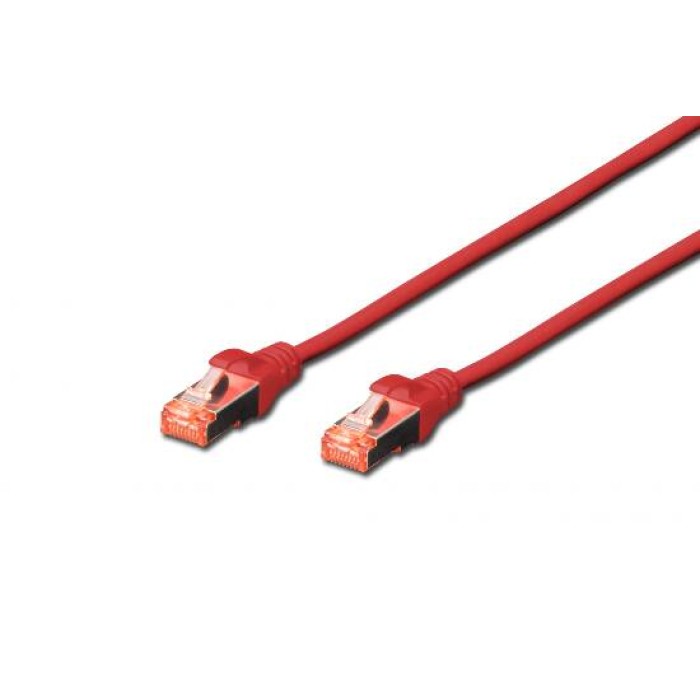 CAVO RETE S-FTP CAT.6 DOPPIA SCHERMATURA LS0H COLORE ROSSO MT. 2