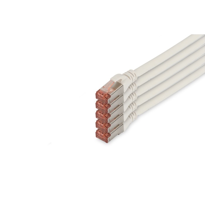 CONFEZIONE 5 CAVI CAT 6 SCHERMATI S/FTP MT 10 COLORE BIANCO DIGITUS