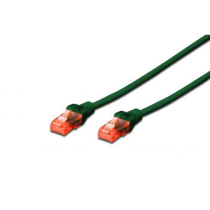 CAVO RETE UTP CAT 6 NON SCHERMATO MT 0,5 VERDE