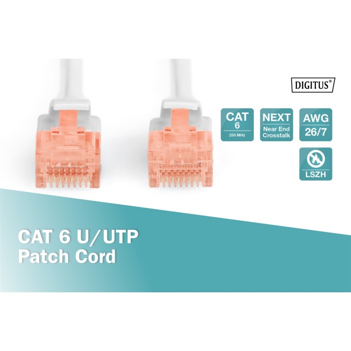 Cavo patch U/UTP CAT 6 - LSZH 2,5 mt. colore grigio