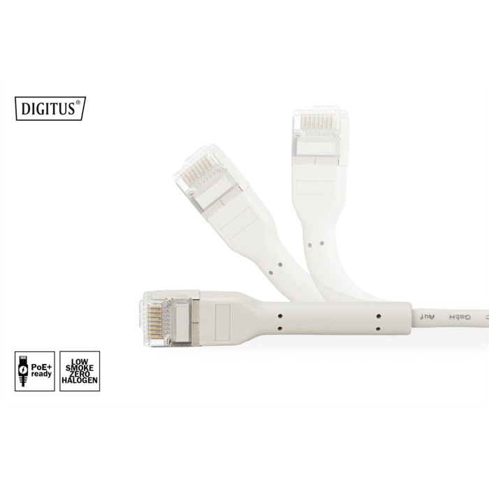 DIGITUS Cavo patch angolato CAT 6A F-FTP, rame, 1 m, grigio