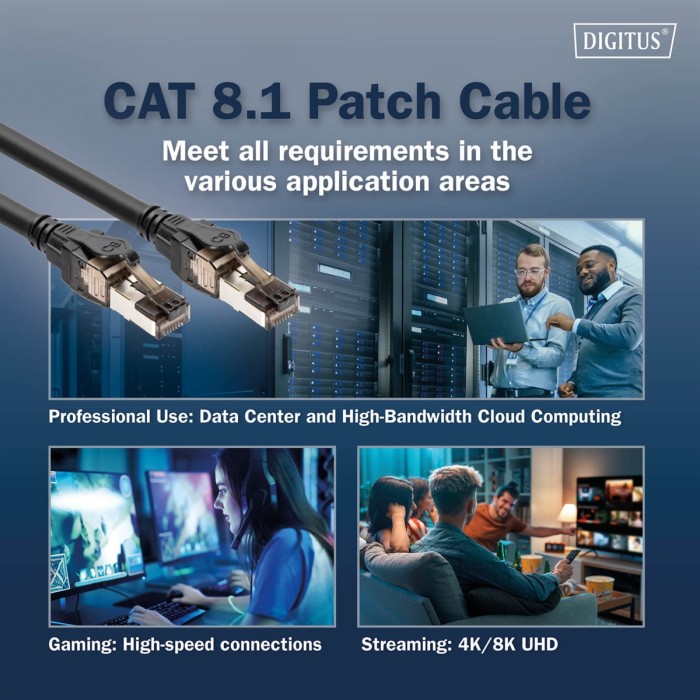DIGITUS Cavo patch CAT 8.1 S/FTP 5mt. colore nero
