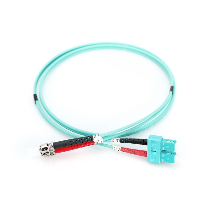 Cavo patch LWL multimodale OM 3, ST/SC  colore acqua  2 mt.