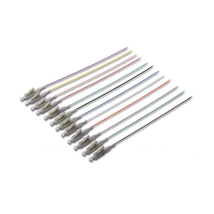 SET 12 CAVI PIGTAIL FIBRA OTTICA COLORATI CONNETTORI LC OM2 50/125 UPC SIMPLEX