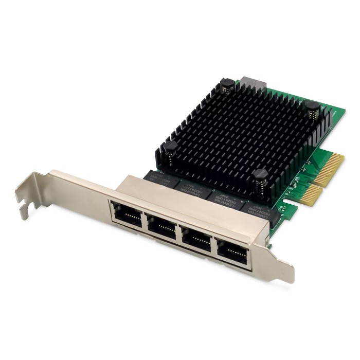 DIGITUS Scheda di rete a 4 porte 2,5 Gigabit Ethernet, RJ45, PCI Express, chipset Realtek