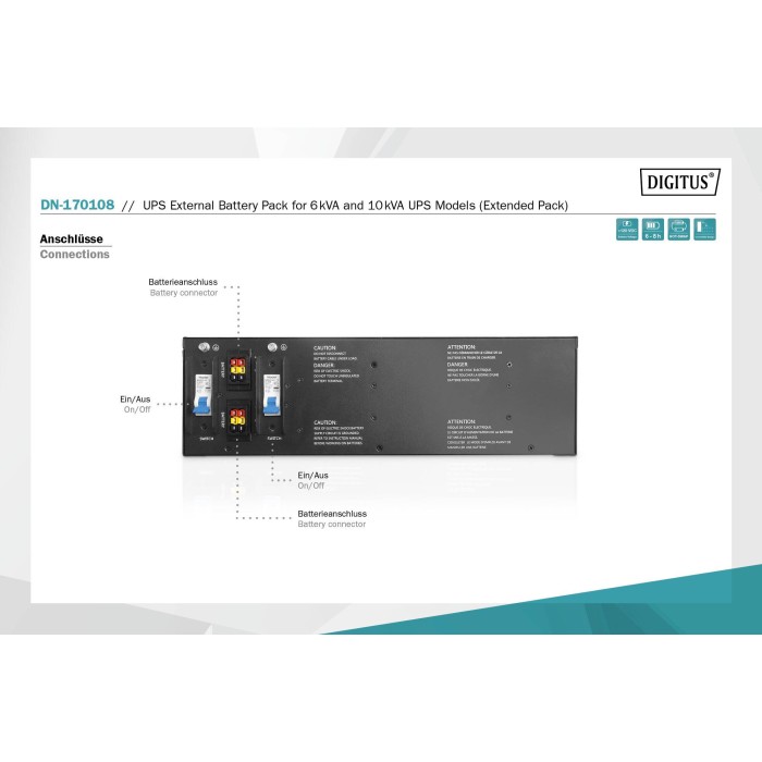 DIGITUS SET DI BATTERIE PER UPS PER DN170106 E DN170107 da 6kVA e 10kVA