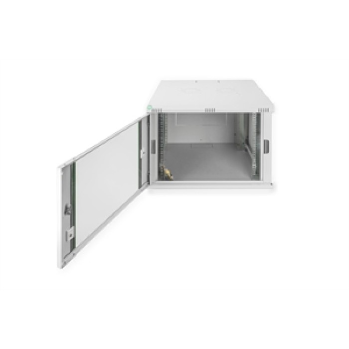 ARMADIO RACK 19' 7 UNITA' DA MURO (A)416 X (L)600 X PROFONDITA' 600 MM. COLORE GRIGIO PORTA VETRO