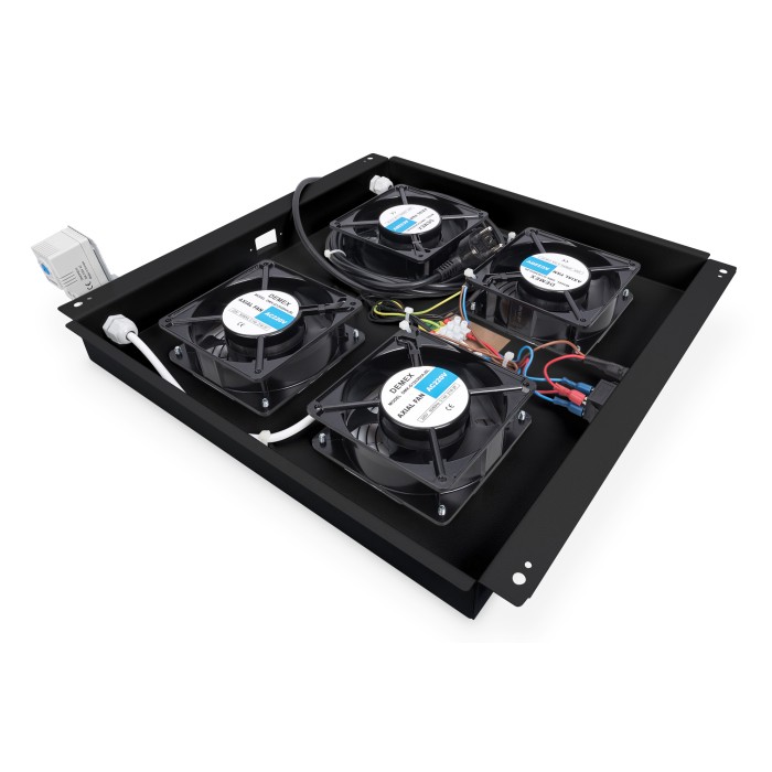KIT 4 VENTOLE CON TERMOSTATO COLORE NERO PER ARMADI LINEA PROFESSIONALE