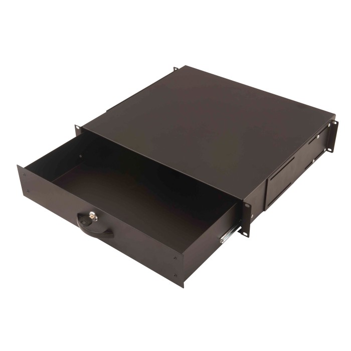 DIGITUS  Ripiano per documenti 2U con maniglia 88x481x400 mm, colore nero (RAL 9005)