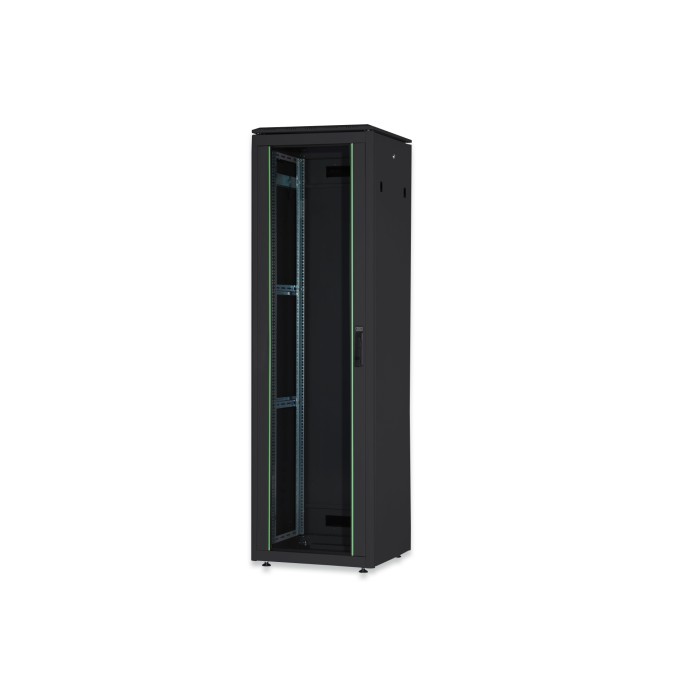 ARMADIO RACK PER RETI 19' 47U (A)2270, (L)600, (P)800 COLORE NERO PORTA VETRO DISASSEMBLATO DIGITUS