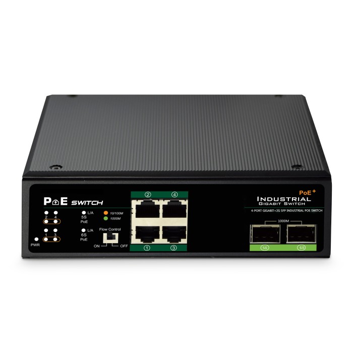 SWITCH INDUSTRIALE 4 PORTE GIGABIT POE + 2 PORTE SFP DIGITUS