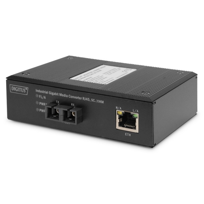 MEDIA CONVERTER INDUSTRIALE GIGABIT RJ45 SC 20 KM DIGITUS