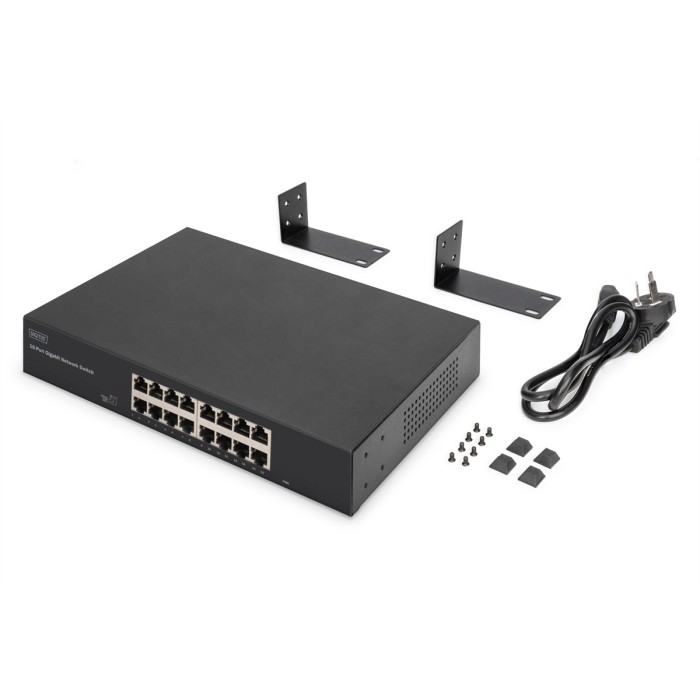 DIGITUS Switch Gigabit a 16 porte, 19 pollici, non gestito