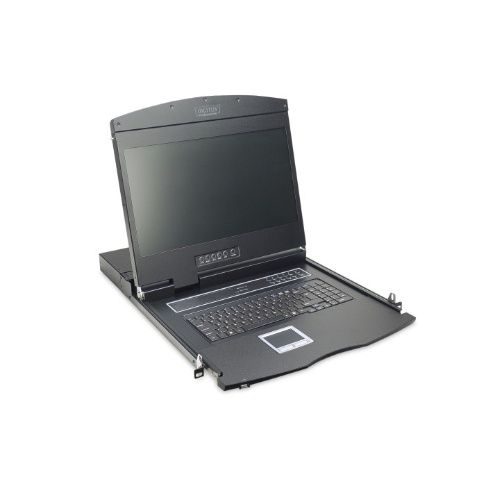 CONSOLE TFT 19' PER RACK 19 CON SWITCH KVM 8 PORTE CAT 5 TASTIERA ITALIANA