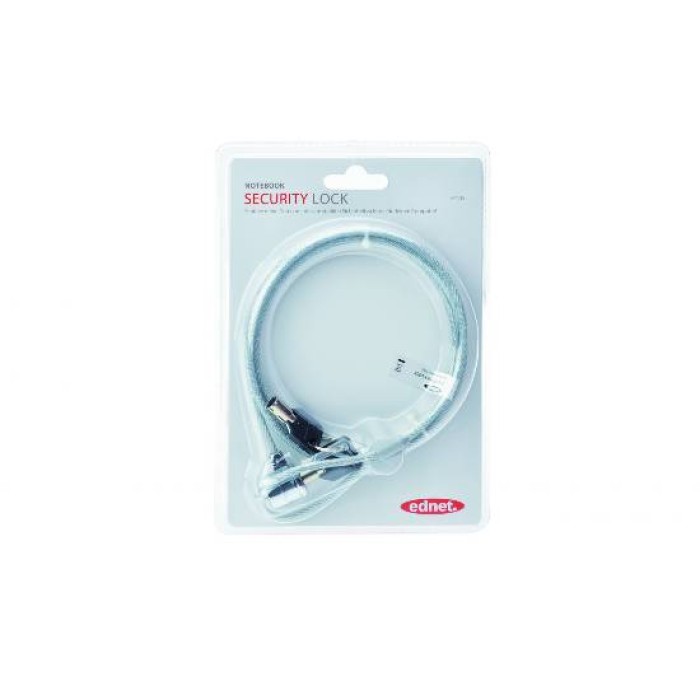 CAVO DI SICUREZZA MT. 1,50 PER NOTEBOOK CON LUCCHETTO E 2 CHIAVI