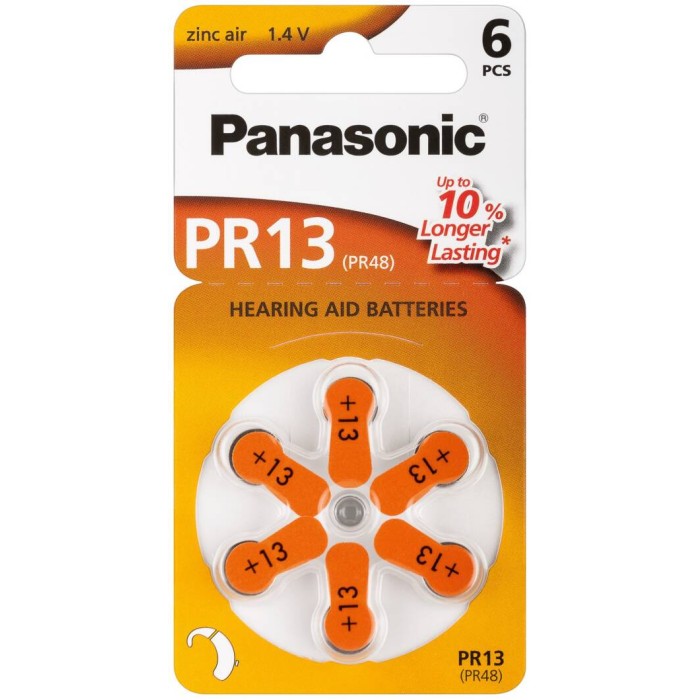 CONFEZIONE 6 PILE A BOTTONE 1,4 VOLT ZINCO PR48 (PR13)