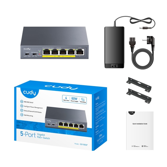 Switch 5-Porte Gigabit PoE+ 36W