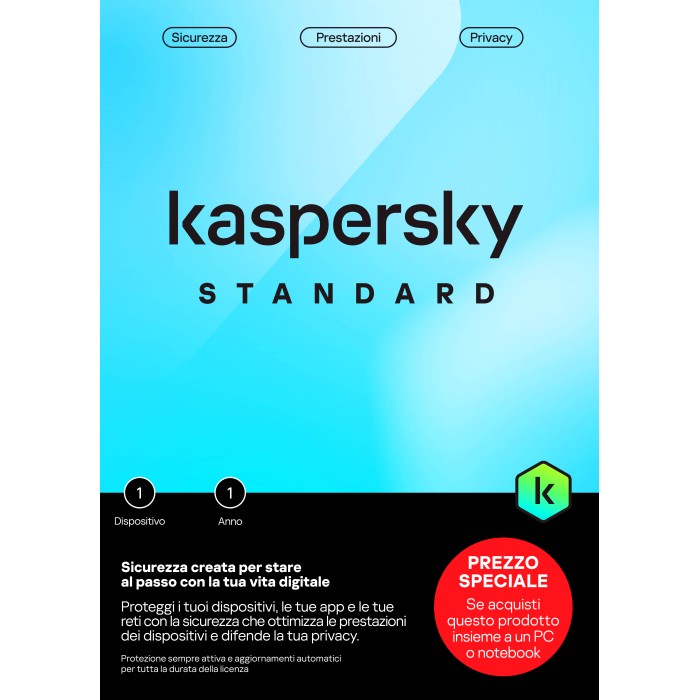 Kaspersky Standard 1 dispositivo 1 anno slim sierra bs IT att