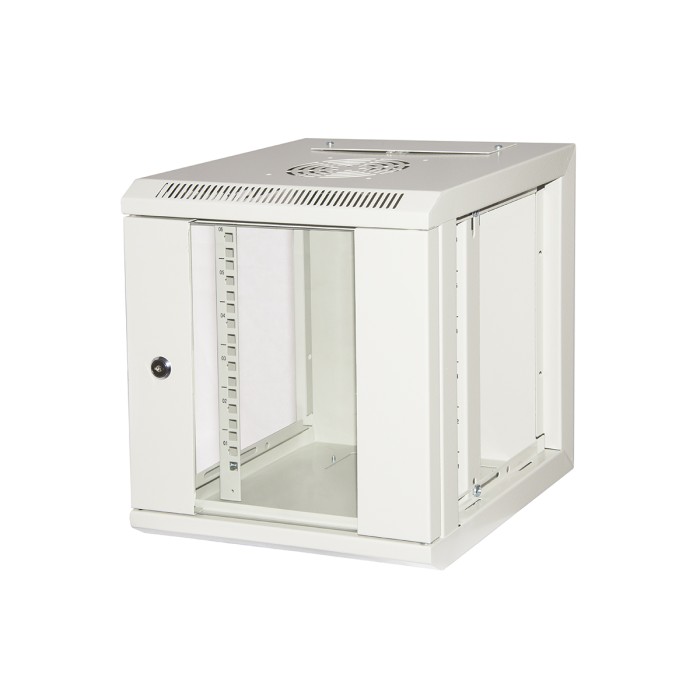 ARMADIO RACK 10' 6 UNITA' IN ACCIAIO COLORE GRIGIO CON FIANCHI APRIBILI