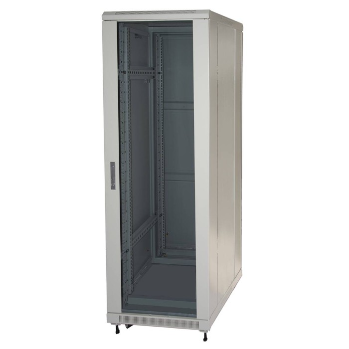 ARMADIO RACK 19' 42U (A)2055, (L)600, (P)1000 COLORE GRIGIO PORTA VETRO